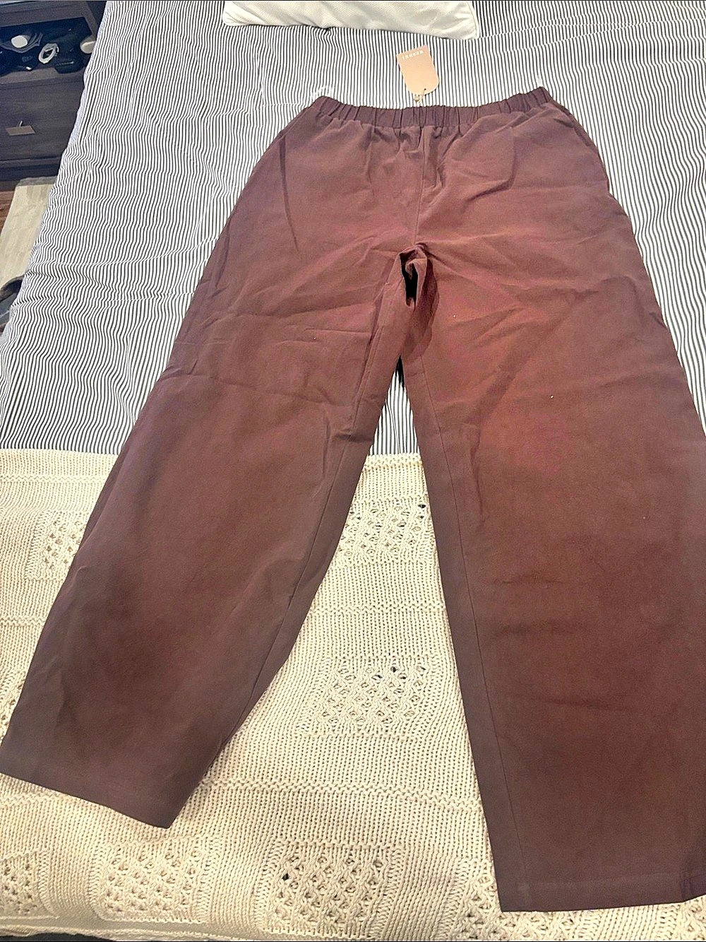 MESHKI Amelia Cotton Wide Leg Pants Brown Medium NWT